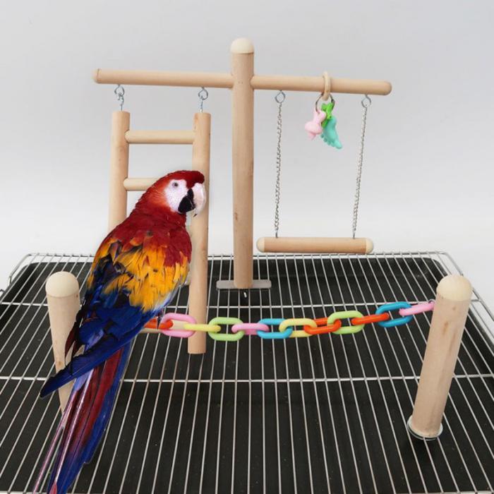 Bird Toys for Cages Large Bird Gym Parrot Play Stand Wooden