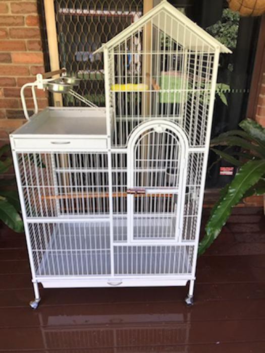 Large white parrot cage 