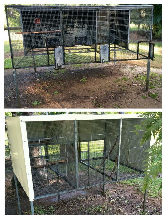 2 SOLID BIRD AVIARIES IN VERY GOOD CLEAN CONDITION $1,000